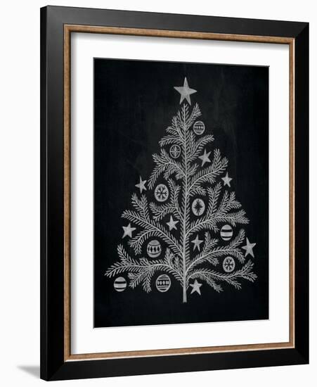 Chalkboard Holiday Trees II-Mary Urban-Framed Art Print