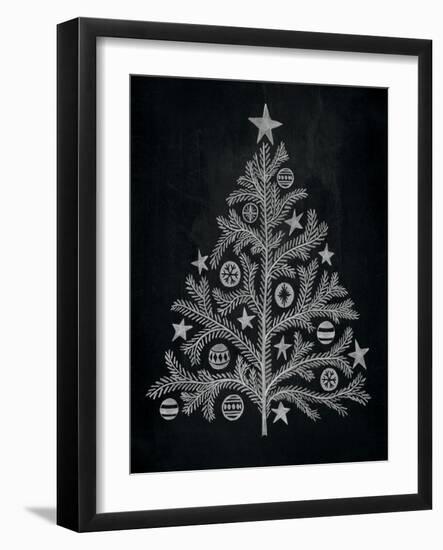 Chalkboard Holiday Trees II-Mary Urban-Framed Art Print