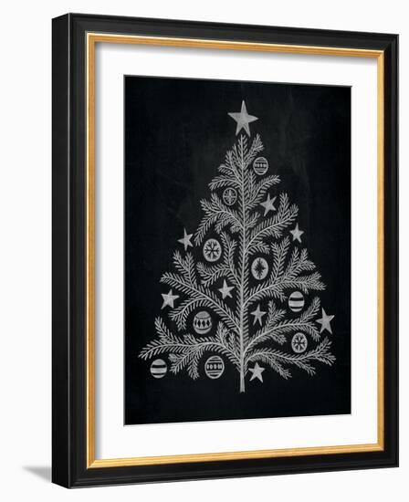 Chalkboard Holiday Trees II-Mary Urban-Framed Art Print