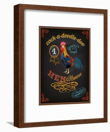 Chalkboard Poster for Chicken Restaurant-LanaN.-Framed Art Print