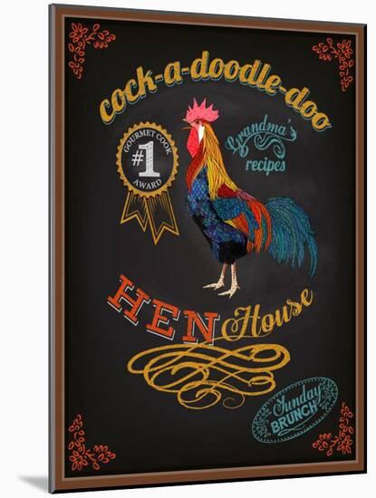 Chalkboard Poster for Chicken Restaurant-LanaN.-Mounted Art Print