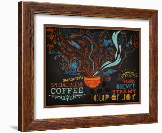 Chalkboard Poster for Coffee Shop-LanaN.-Framed Art Print