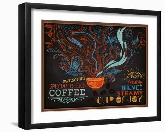 Chalkboard Poster for Coffee Shop-LanaN.-Framed Art Print