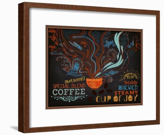 Chalkboard Poster for Coffee Shop-LanaN.-Framed Art Print