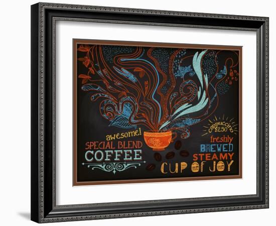 Chalkboard Poster for Coffee Shop-LanaN.-Framed Art Print