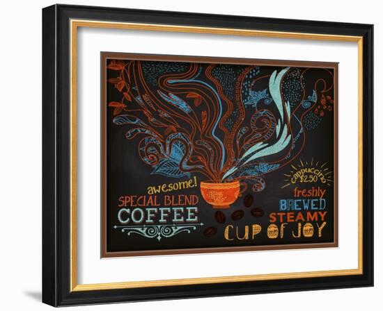 Chalkboard Poster for Coffee Shop-LanaN.-Framed Art Print