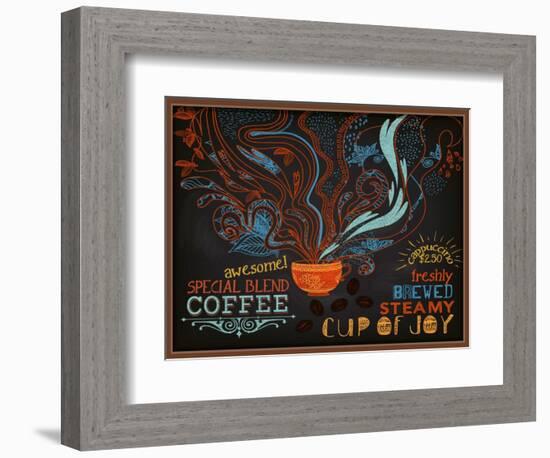 Chalkboard Poster for Coffee Shop-LanaN.-Framed Premium Giclee Print