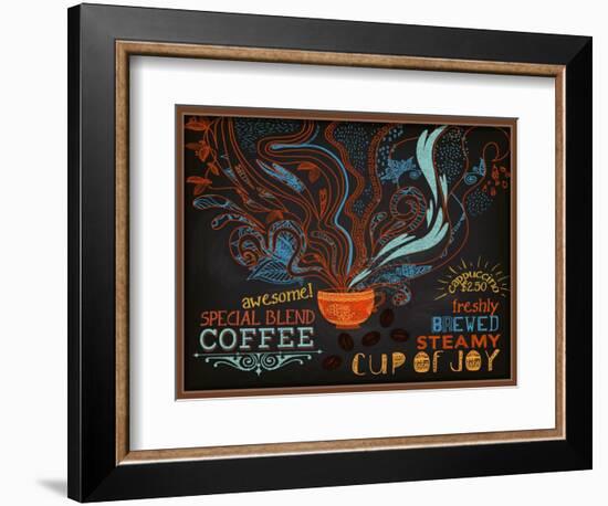 Chalkboard Poster for Coffee Shop-LanaN.-Framed Premium Giclee Print