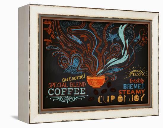Chalkboard Poster for Coffee Shop-LanaN.-Framed Stretched Canvas