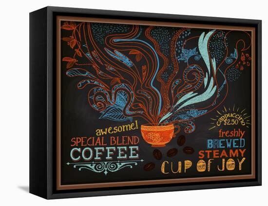 Chalkboard Poster for Coffee Shop-LanaN.-Framed Stretched Canvas