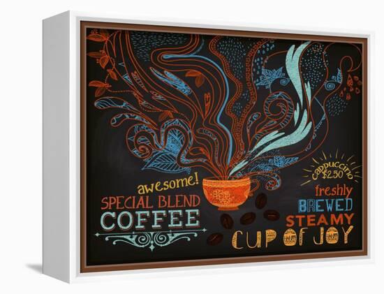 Chalkboard Poster for Coffee Shop-LanaN.-Framed Stretched Canvas