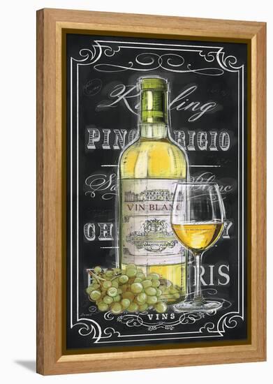 Chalkboard Sign Vin Blanc-Chad Barrett-Framed Stretched Canvas