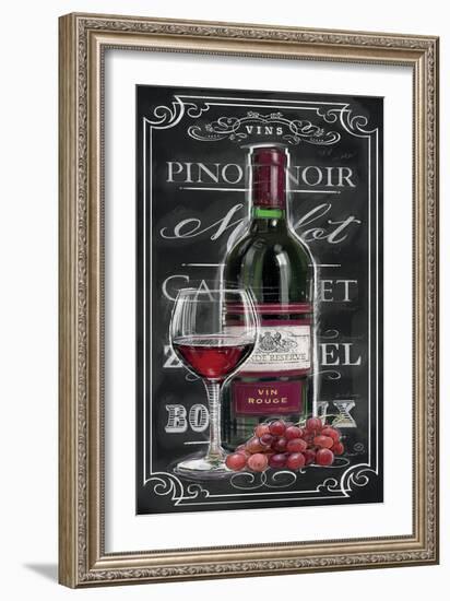 Chalkboard Sign Vin Rouge-Chad Barrett-Framed Art Print