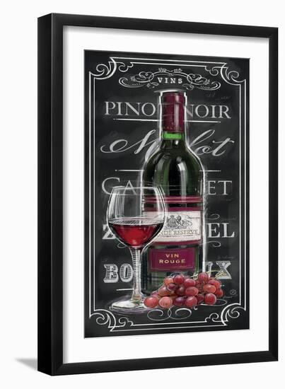 Chalkboard Sign Vin Rouge-Chad Barrett-Framed Art Print