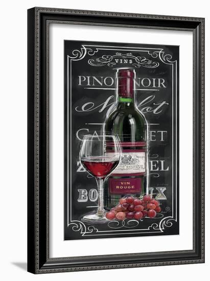 Chalkboard Sign Vin Rouge-Chad Barrett-Framed Art Print