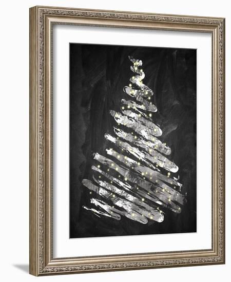 Chalkboard Tree 1-Victoria Brown-Framed Art Print