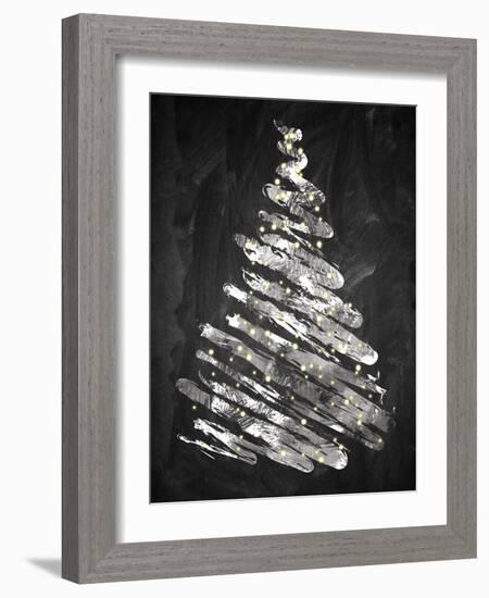 Chalkboard Tree 1-Victoria Brown-Framed Art Print