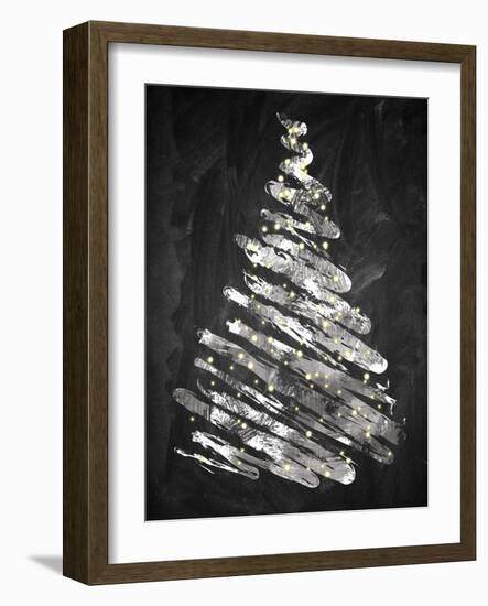 Chalkboard Tree 1-Victoria Brown-Framed Art Print