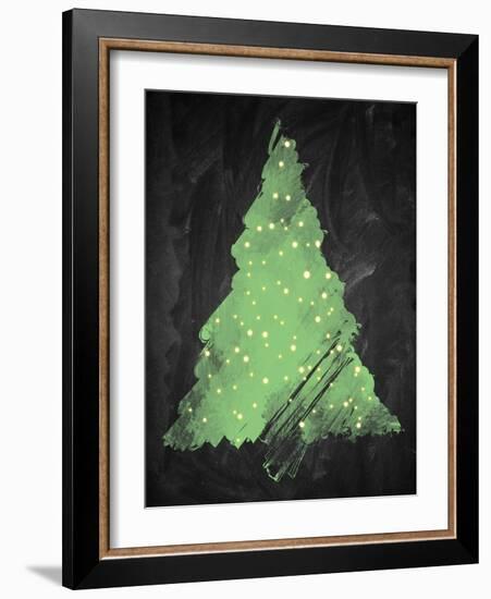 Chalkboard Tree 2-Victoria Brown-Framed Art Print