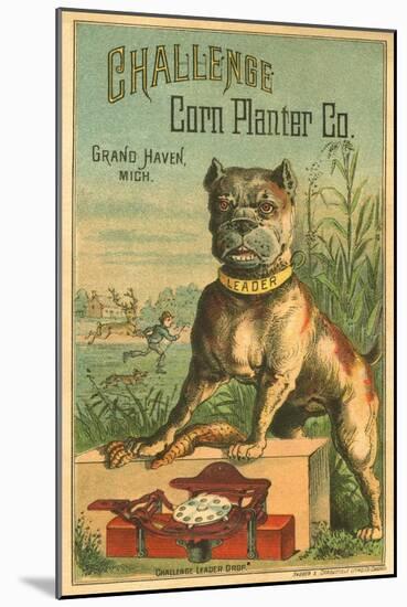Challenge Corn Planter Co. Trade Card with Bulldog-null-Mounted Giclee Print
