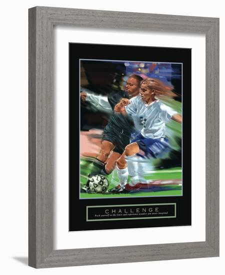 Challenge - Girl's Soccer-Bill Hall-Framed Art Print