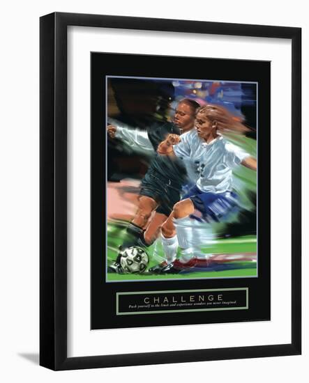 Challenge - Girl's Soccer-Bill Hall-Framed Art Print