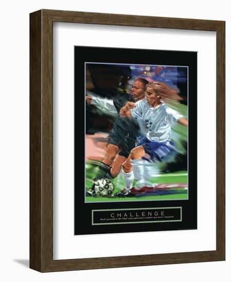 Challenge - Girl's Soccer-Bill Hall-Framed Art Print