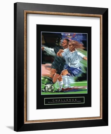 Challenge - Girl's Soccer-Bill Hall-Framed Art Print