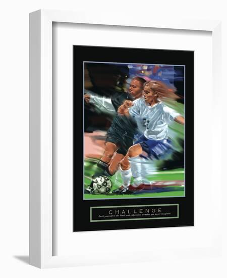 Challenge - Girl's Soccer-Bill Hall-Framed Art Print