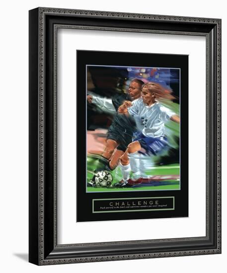 Challenge - Girl's Soccer-Bill Hall-Framed Art Print