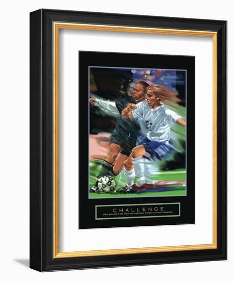 Challenge - Girl's Soccer-Bill Hall-Framed Art Print