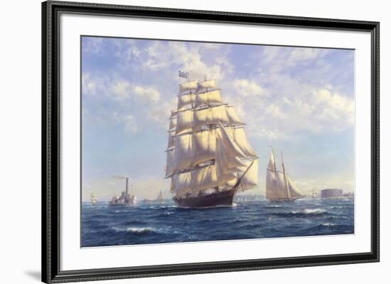 'Challenge' leaving New York in the 1850s-Roy Cross-Framed Giclee Print