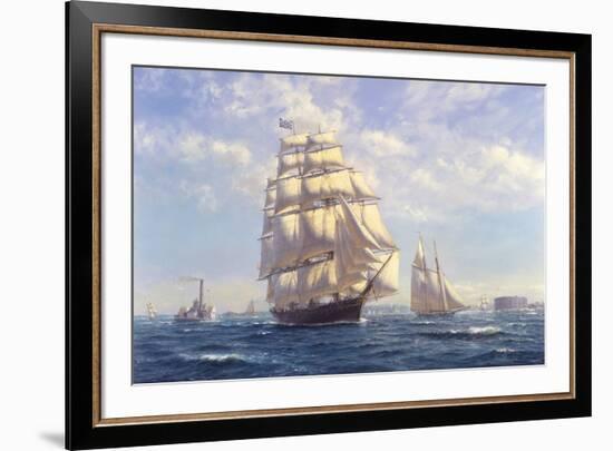 'Challenge' leaving New York in the 1850s-Roy Cross-Framed Giclee Print