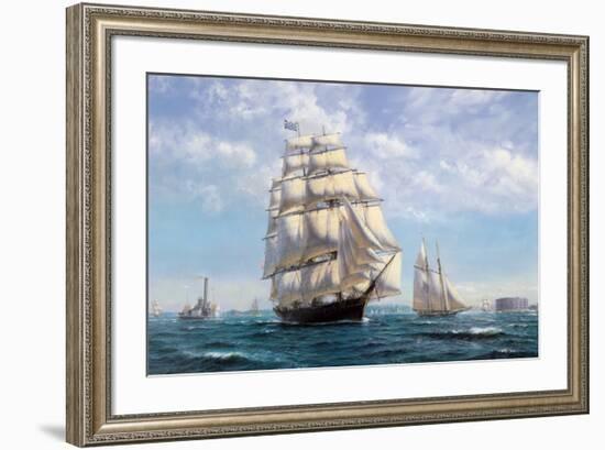 Challenge, Leaving New York-Roy Cross-Framed Art Print