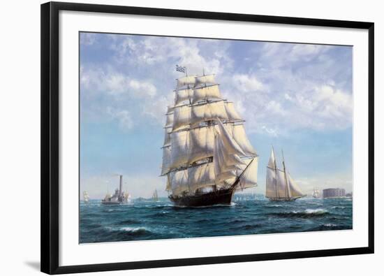 Challenge, Leaving New York-Roy Cross-Framed Art Print