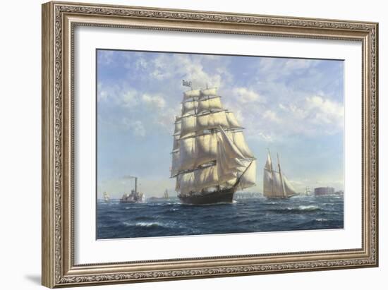 Challenge, Leaving New York-Roy Cross-Framed Art Print