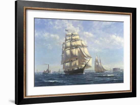 Challenge, Leaving New York-Roy Cross-Framed Art Print