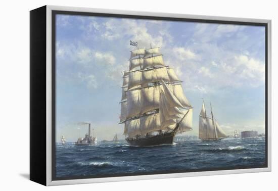 Challenge, Leaving New York-Roy Cross-Framed Stretched Canvas