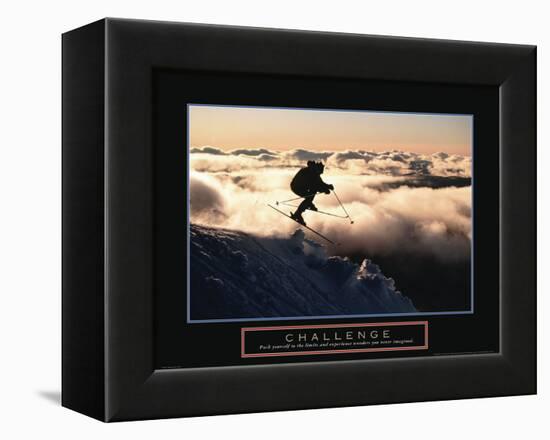 Challenge - Skier in Clouds-Unknown Unknown-Framed Stretched Canvas