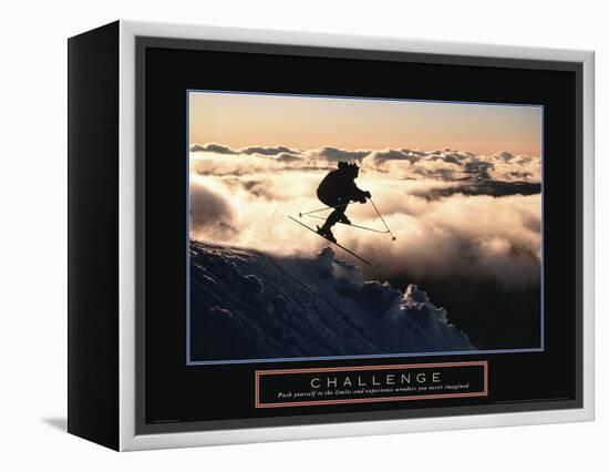 Challenge - Skier in Clouds-Unknown Unknown-Framed Stretched Canvas