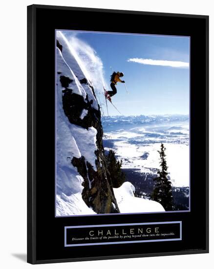 Challenge: Skier-null-Framed Art Print