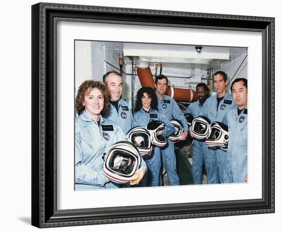 Challenger Crew in Training before their Tragic Space Shuttle Mission-null-Framed Photo