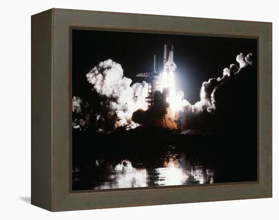 Challenger Liftoff 1983-null-Framed Premier Image Canvas