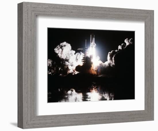 Challenger Liftoff 1983-null-Framed Photographic Print