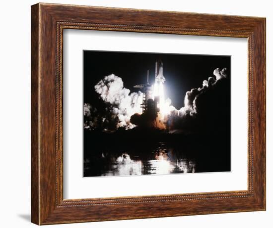 Challenger Liftoff 1983-null-Framed Photographic Print