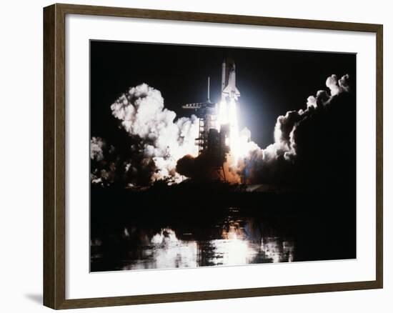 Challenger Liftoff 1983-null-Framed Photographic Print