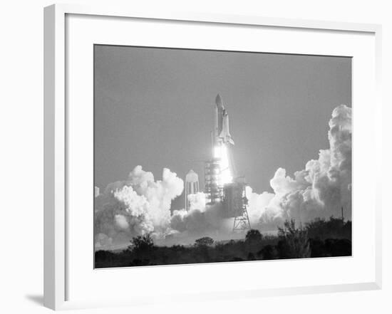 Challenger Liftoff 1984-Glenda Dixon-Framed Photographic Print