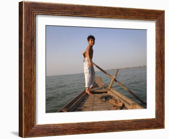 Cham Muslims Living by the Mekong River in Phnom Penh, Cambodia, Indochina, Southeast Asia-Andrew Mcconnell-Framed Photographic Print