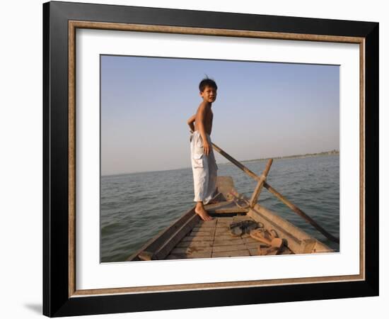 Cham Muslims Living by the Mekong River in Phnom Penh, Cambodia, Indochina, Southeast Asia-Andrew Mcconnell-Framed Photographic Print