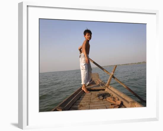 Cham Muslims Living by the Mekong River in Phnom Penh, Cambodia, Indochina, Southeast Asia-Andrew Mcconnell-Framed Photographic Print